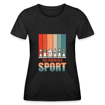 Funny Chess Player - Frauen Funktions-T-Shirt - Schwarz - Vorne - AI Model Female 172 light (172cm)