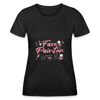 Maquilleuse - Face Painter - T-shirt sport Femme - noir - Devant - AI Model Female 172 light (172cm)