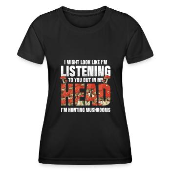 Mushroom Hunting - Frauen Funktions-T-Shirt - Schwarz - Vorne - AI Model Female 172 light (172cm)