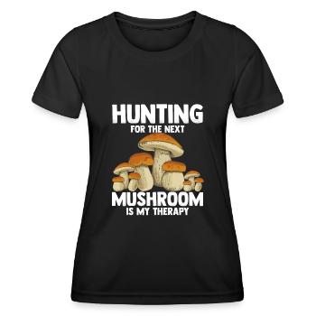 Chasse aux champignons - T-shirt sport Femme - noir - Devant - AI Model Female 172 light (172cm)