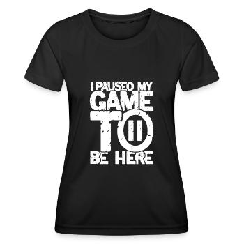 Mon jeu s’interrompt - T-shirt sport Femme - noir - Devant - AI Model Female 172 light (172cm)