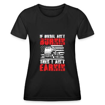 Je ne gagne pas - T-shirt sport Femme - noir - Devant - AI Model Female 172 light (172cm)