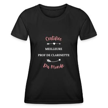 Certifiée meilleure prof de clarinette du monde - T-shirt sport Femme - noir - Devant - AI Model Female 172 light (172cm)