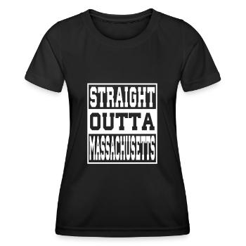 Massachusetts Spruch Lustig Massachusetts Geschenk - Frauen Funktions-T-Shirt - Schwarz - Vorne - AI Model Female 172 light (172cm)