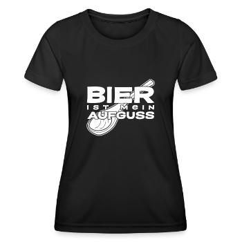 Sauna Bier Saunist Saunisten Saunieren - Frauen Funktions-T-Shirt - Schwarz - Vorne - AI Model Female 172 light (172cm)