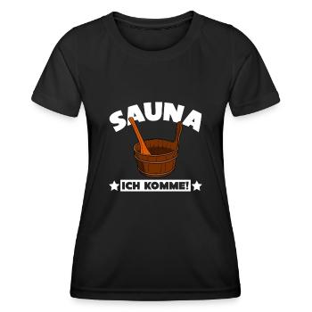 Sauna Saunisten Saunist Spruch Saunieren - Frauen Funktions-T-Shirt - Schwarz - Vorne - AI Model Female 172 light (172cm)
