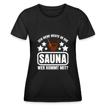 Sauna Saunist Saunameister Saunieren - Frauen Funktions-T-Shirt - Schwarz - Vorne - AI Model Female 172 light (172cm)