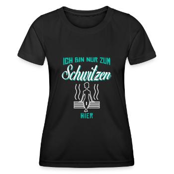 Sauna Schwitzen Saunist Saunieren - Frauen Funktions-T-Shirt - Schwarz - Vorne - AI Model Female 172 light (172cm)