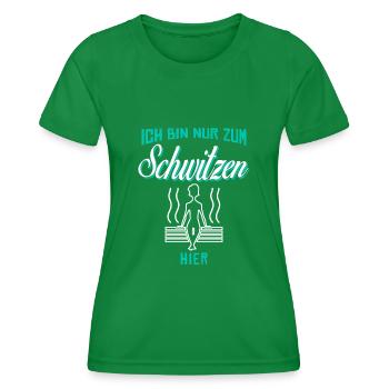 Sauna Schwitzen Saunist Saunieren - Frauen Funktions-T-Shirt - Kelly Green - Vorne - AI Model Female 172 dark (172cm)