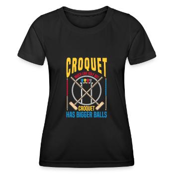 Croquet Comme Golf Grosses Balles Croquet Amateurs - T-shirt sport Femme - noir - Devant - AI Model Female 172 light (172cm)