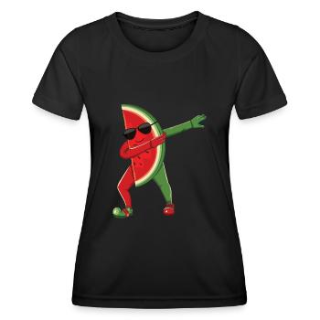 Beach 2022 Tropical Dabbing Watermelon Summer - Frauen Funktions-T-Shirt - Schwarz - Vorne - AI Model Female 172 light (172cm)