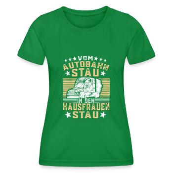 Autobahn Stau LKW Fahrer Fernfahrer Geschenk - Frauen Funktions-T-Shirt - Kelly Green - Vorne - AI Model Female 172 dark (172cm)