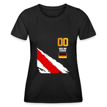 Sauftrikot Deutschland Kris Jan Steifen - Frauen Funktions-T-Shirt - Schwarz - Vorne - AI Model Female 172 light (172cm)