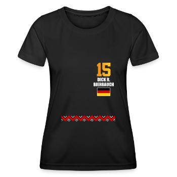 Sauftrikot Deutschland Dick R. Bierbauch - Frauen Funktions-T-Shirt - Schwarz - Vorne - AI Model Female 172 light (172cm)