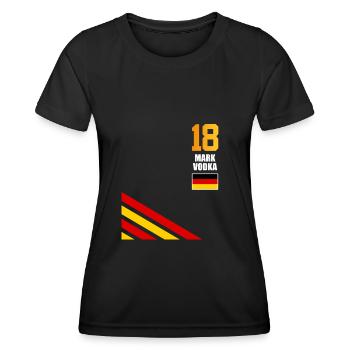 Sauftrikot Deutschland Mark Vodka - Frauen Funktions-T-Shirt - Schwarz - Vorne - AI Model Female 172 light (172cm)