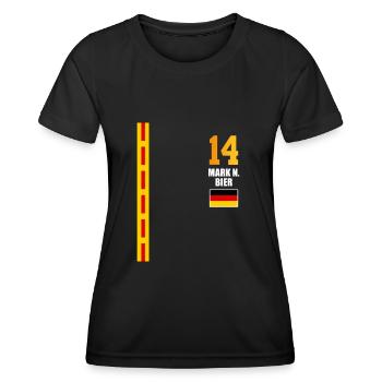 Sauftrikot Deutschland Mark N. Bier - Frauen Funktions-T-Shirt - Schwarz - Vorne - AI Model Female 172 light (172cm)