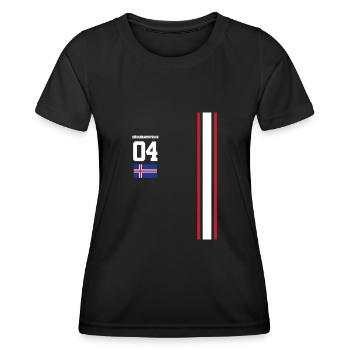 Sauftrikot Island Biervernichtsson - Frauen Funktions-T-Shirt - Schwarz - Vorne - AI Model Female 172 light (172cm)