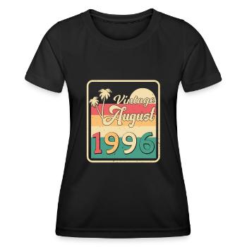 1996 August Retro - Women's Functional T-Shirt - black - Front - AI Model Female 172 light (172cm)