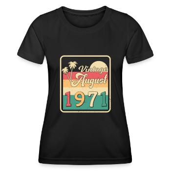 Geburtsmonat Im August 1971 - Frauen Funktions-T-Shirt - Schwarz - Vorne - AI Model Female 172 light (172cm)