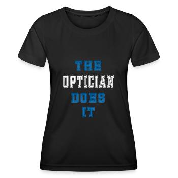 L’opticien le fait Opticien Cadeau - T-shirt sport Femme - noir - Devant - AI Model Female 172 light (172cm)