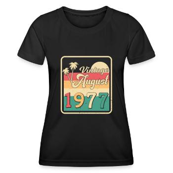 Geboren 1977 Im August - Frauen Funktions-T-Shirt - Schwarz - Vorne - AI Model Female 172 light (172cm)