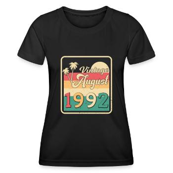 A l’âge de 30 août 1992 - T-shirt sport Femme - noir - Devant - AI Model Female 172 light (172cm)