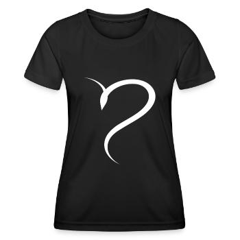 Halbes Weises Herz Simpel - Frauen Funktions-T-Shirt - Schwarz - Vorne - AI Model Female 172 light (172cm)