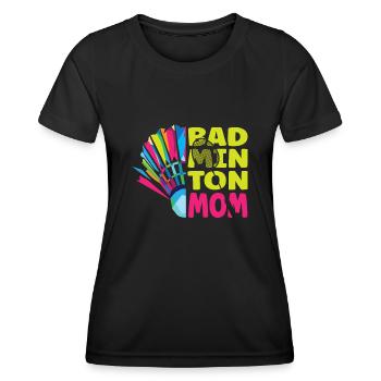 Cool Badminton Maman Joueur de Badminton Maman - T-shirt sport Femme - noir - Devant - AI Model Female 172 light (172cm)