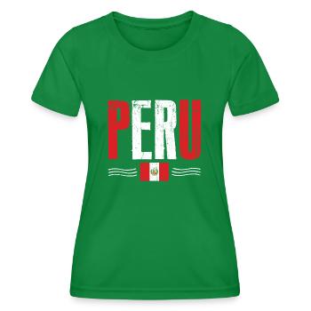 Peru Fan, Amérique du Sud - T-shirt sport Femme - vert - Devant - AI Model Female 172 dark (172cm)
