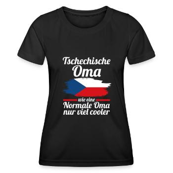 Tschechin Tschechische Oma Tschechien - Frauen Funktions-T-Shirt - Schwarz - Vorne - AI Model Female 172 light (172cm)