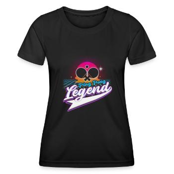 Cool Retro Crossing Raquettes Ping Pong Légende - T-shirt sport Femme - noir - Devant - AI Model Female 172 light (172cm)