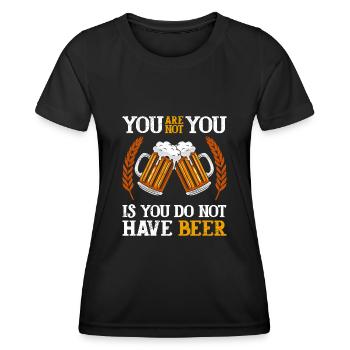 Buveur de bière Hommes Bière - T-shirt sport Femme - noir - Devant - AI Model Female 172 light (172cm)