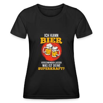 Bier verschwinden lassen Superpower - Frauen Funktions-T-Shirt - Schwarz - Vorne - AI Model Female 172 light (172cm)