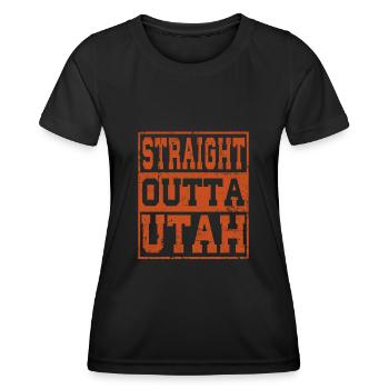 Utah Spruch Lustig Utah Geschenk - Frauen Funktions-T-Shirt - Schwarz - Vorne - AI Model Female 172 light (172cm)