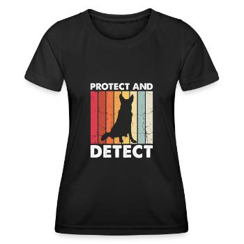 Militär Design Polizei Hund Deutscher Schäfer - Frauen Funktions-T-Shirt - Schwarz - Vorne - AI Model Female 172 light (172cm)