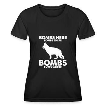 Design Deutscher Schäferhund Polizei Design - Frauen Funktions-T-Shirt - Schwarz - Vorne - AI Model Female 172 light (172cm)
