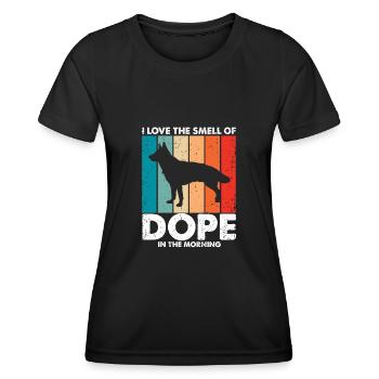 Militär Design Polizei Hund Deutscher Schäfer - Frauen Funktions-T-Shirt - Schwarz - Vorne - AI Model Female 172 light (172cm)
