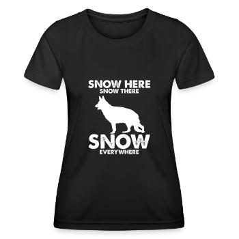 Design Deutscher Schäferhund Polizei Design - Frauen Funktions-T-Shirt - Schwarz - Vorne - AI Model Female 172 light (172cm)