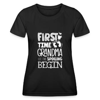 Grandma for the first time - Women's Functional T-Shirt - black - Front - AI Model Female 172 light (172cm)