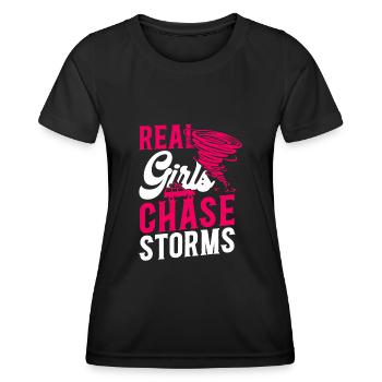 Storm Chaser Hurricane Meteorology - Frauen Funktions-T-Shirt - Schwarz - Vorne - AI Model Female 172 light (172cm)