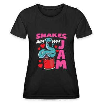 Serpent Serpent Serpent Les Serpents Sont Ma Confiture - T-shirt sport Femme - noir - Devant - AI Model Female 172 light (172cm)