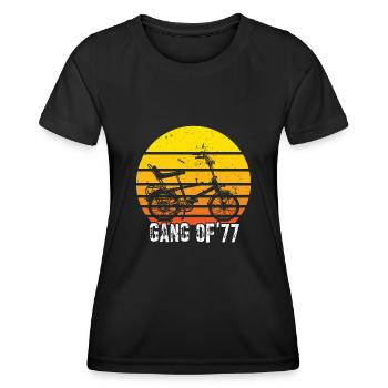 Bonanzarad Bonanza Bike Hipster Anniversaire 1977 - T-shirt sport Femme - noir - Devant - AI Model Female 172 light (172cm)
