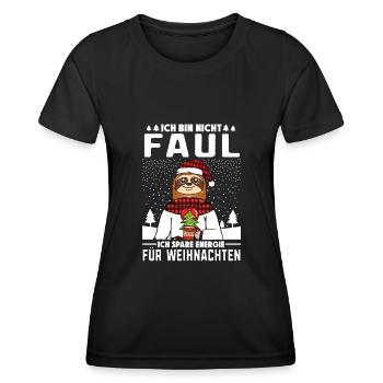 Ich bin nicht Faul Faultier Weihnachtsmarkt - Frauen Funktions-T-Shirt - Schwarz - Vorne - AI Model Female 172 light (172cm)