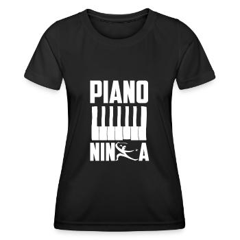 Drôle de pianiste Piano Piano Pianiste - T-shirt sport Femme - noir - Devant - AI Model Female 172 light (172cm)