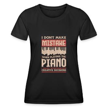 Drôle de pianiste Piano Piano Pianiste - T-shirt sport Femme - noir - Devant - AI Model Female 172 light (172cm)