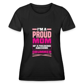 Schlagzeug Schlagzeuger Geschenk - Frauen Funktions-T-Shirt - Schwarz - Vorne - AI Model Female 172 light (172cm)