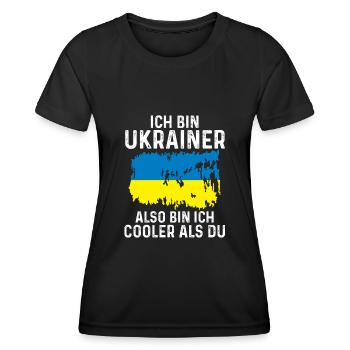 Ukraine Ukrainer Ukrainisches - Frauen Funktions-T-Shirt - Schwarz - Vorne - AI Model Female 172 light (172cm)