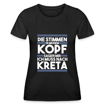 Die Stimmen in meinem Kopf sagen mir ich muss nach - Frauen Funktions-T-Shirt - Schwarz - Vorne - AI Model Female 172 light (172cm)