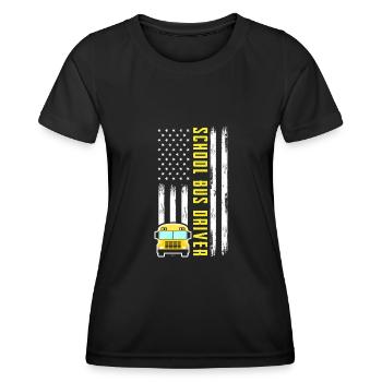 Funny school bus driver school bus bus driver - Women's Functional T-Shirt - black - Front - AI Model Female 172 light (172cm)