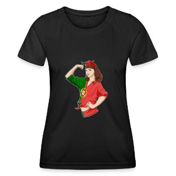 Fille portugaise Unbreakable Héritage portugais - T-shirt sport Femme - noir - Devant - AI Model Female 172 light (172cm)